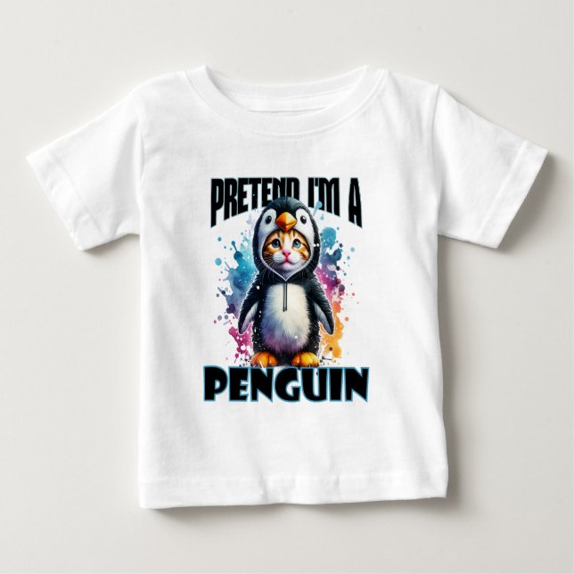 Camiseta De Bebé Diseño de felinos pingüinos para creaciones lúdica (Anverso)