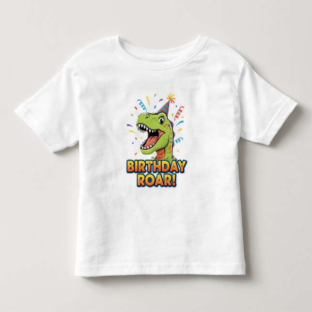 Camiseta De Bebé Diseño de fiesta de cumpleaños de dinosaurio adora (Anverso)