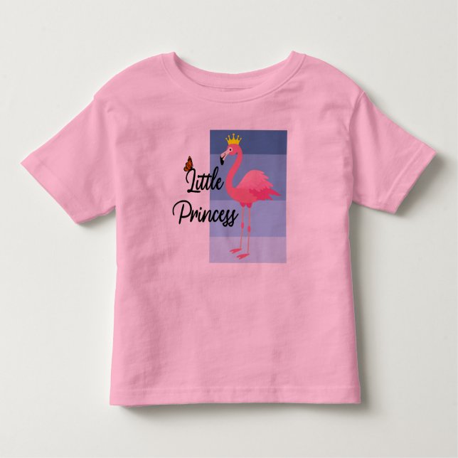 Camiseta De Bebé Diseño de flamenco rosa Little Princess - Aleta de (Anverso)