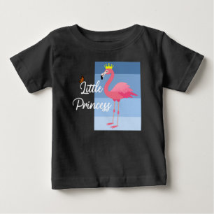 Camiseta De Bebé Diseño de flamenco rosado de la pequeña princesa -