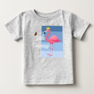 Camiseta De Bebé Diseño de flamenco rosado de la pequeña princesa -