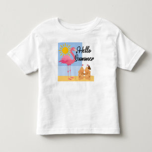 Camiseta De Bebé Diseño de flamencos rosados de verano Hello - Todd