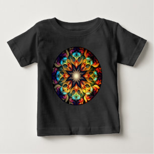 Camiseta De Bebé Diseño de Flor de Mandala Caleidoscopio-23091