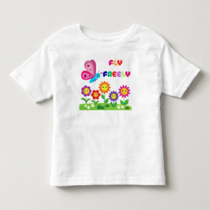 Camiseta De Bebé Diseño de Flor de Mariposa Adorable