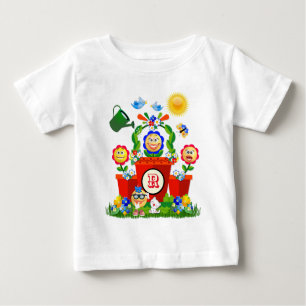 Camiseta De Bebé Diseño de flores de Emoji coloridas de personaliza