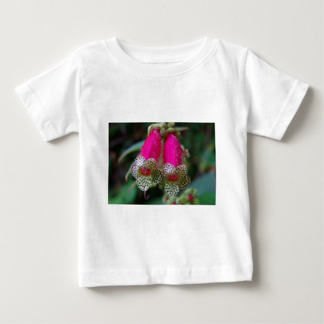 Camiseta De Bebé Diseño de flores leopardo (Anverso)