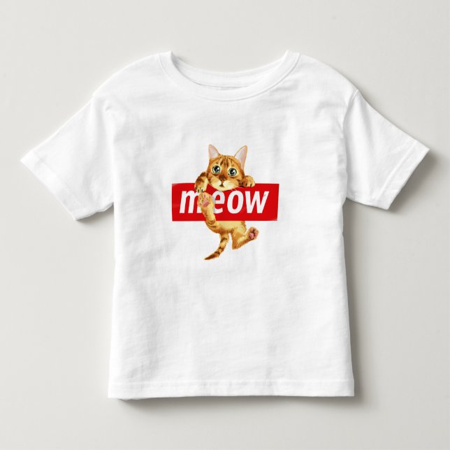 Camiseta De Bebé Diseño de gatito señal Meow (Anverso)