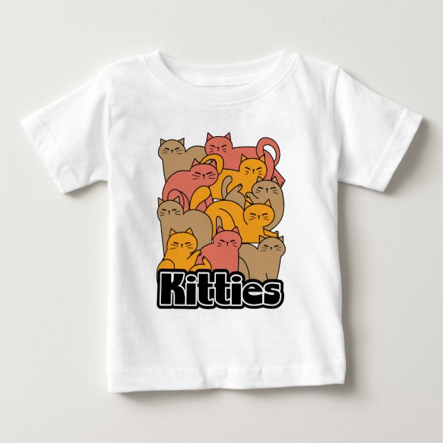 Camiseta De Bebé Diseño de gatitos curados - Arte gato adorable (Anverso)
