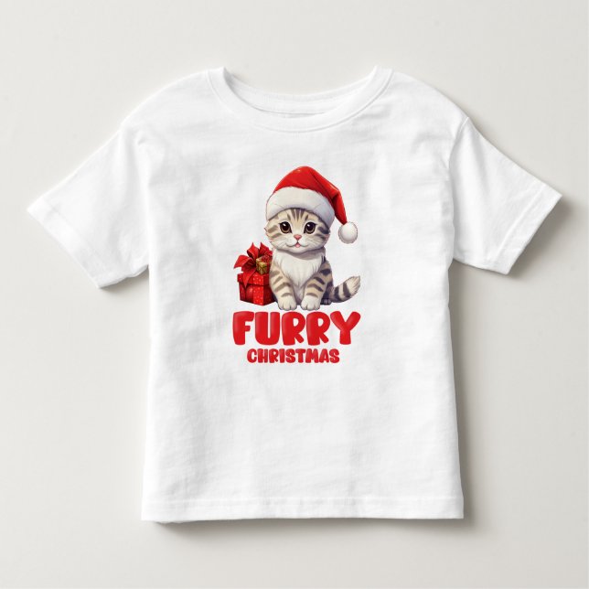 Camiseta De Bebé Diseño de gatitos para Navidades de peluche (Anverso)