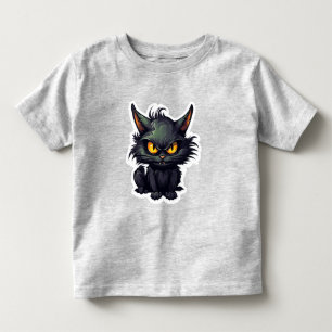Camiseta De Bebé Diseño de gato negro para bebés - Todler Fine Jers