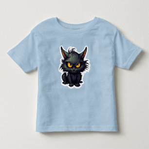 Camiseta De Bebé Diseño de gato negro para bebés - Todler Fine Jers