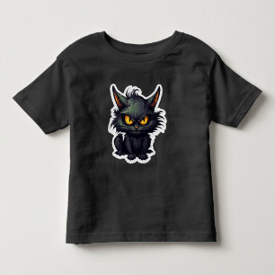 Camiseta De Bebé Diseño de gato negro para bebés - Todler Fine Jers