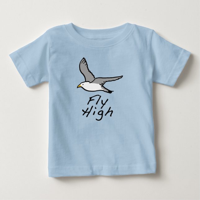 Camiseta De Bebé Diseño de gaviota. Ave voladora. Gaviota en vuelo (Anverso)