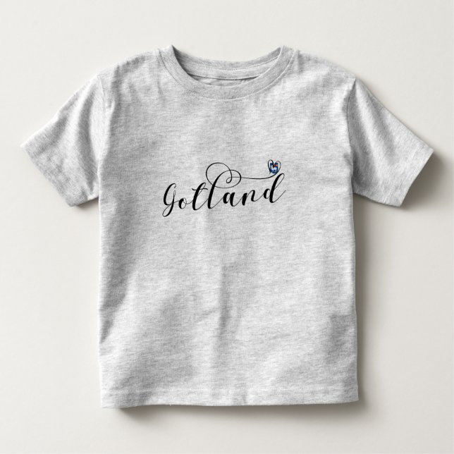Camiseta De Bebé Diseño de guiones cardíacos con bandera de Gotland (Anverso)