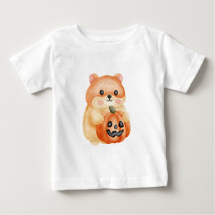 Camiseta De Bebé Diseño de hámster lindo Jack-o'-Lantern