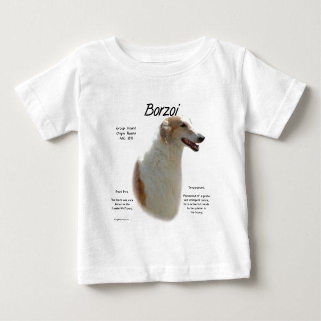 Camiseta De Bebé Diseño de historia de Borzoi (Anverso)