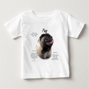 Camiseta De Bebé Diseño de historial de pug