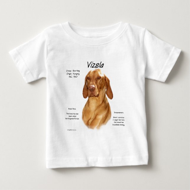 Camiseta De Bebé Diseño de historial de Vizsla (Anverso)