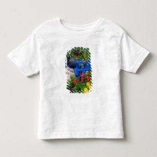 Camiseta De Bebé diseño de jardín en contenedor con silla azul en n