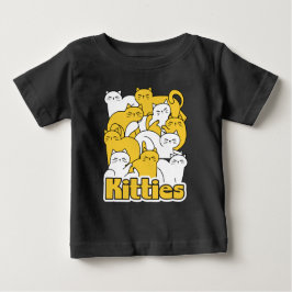 Camiseta De Bebé Diseño de Kitties Chubby - Arte gato adorable