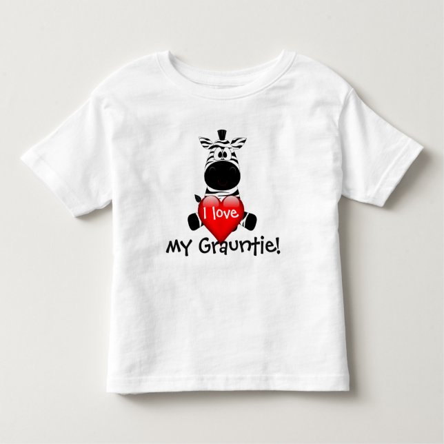 Camiseta De Bebé Diseño de la cebra con "mí amo mi grauntie " (Anverso)