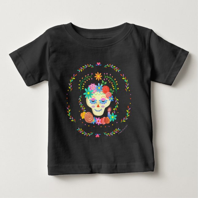 Camiseta De Bebé Diseño de la circular de los muertos azucareros (Anverso)