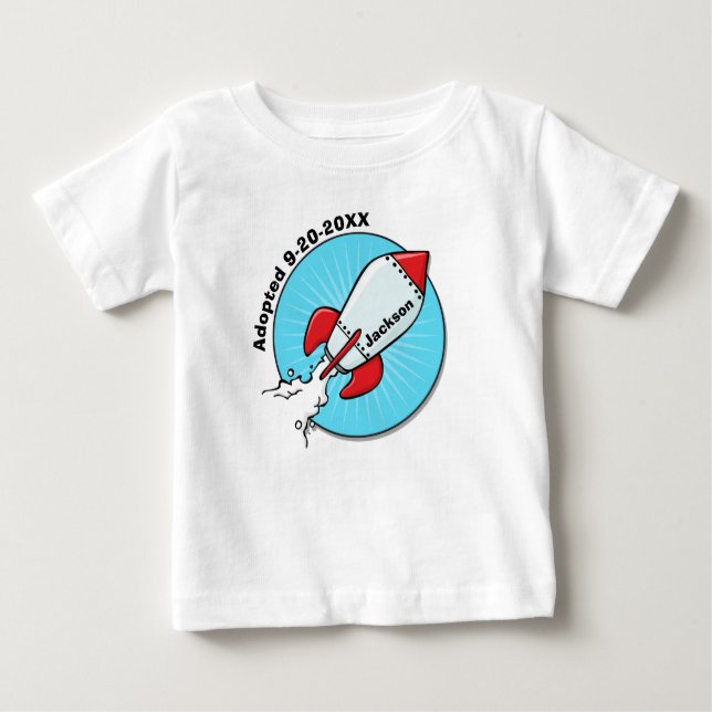 Camiseta De Bebé Diseño de la diversión de la adopción de la nave (Anverso)