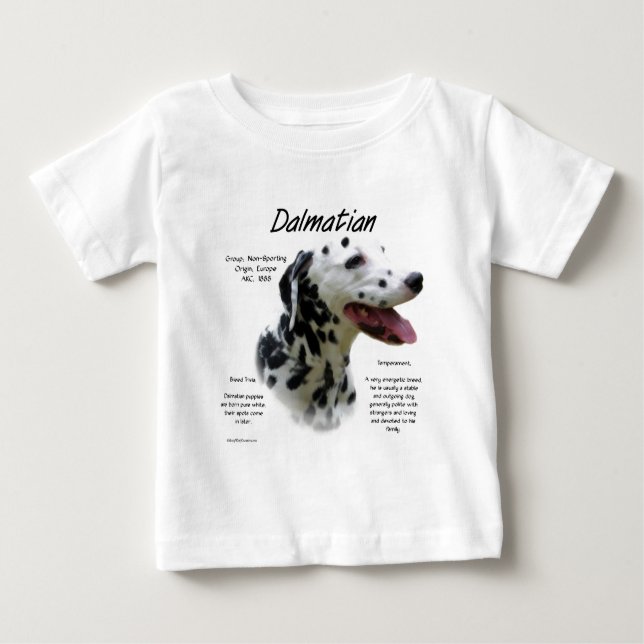 Camiseta De Bebé Diseño de la historia dálmata (negro) (Anverso)