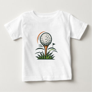 Camiseta De Bebé Diseño de logotipo de bandera de césped de pelota
