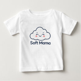 Camiseta De Bebé Diseño de logotipo de nube Kawaii linda "Soft Mama