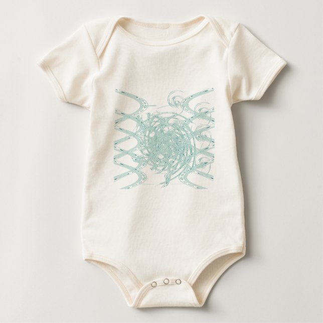 Camiseta De Bebé Diseño de luz verde en blanco (Anverso)