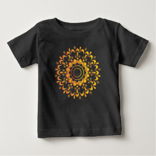 Camiseta De Bebé Diseño de Mandala Único Dorado-95747