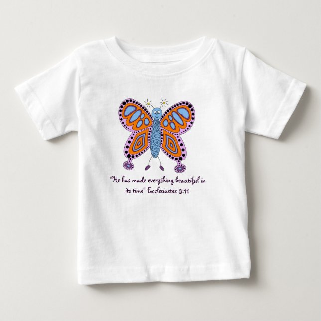 Camiseta De Bebé Diseño de mariposa cutánea Ecclesiastés versículo  (Anverso)