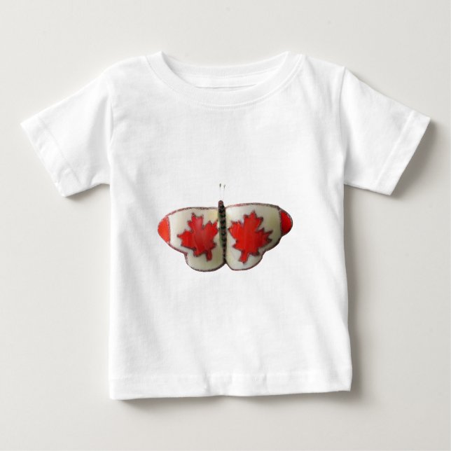 Camiseta De Bebé Diseño de mariposa de bandera canadiense (Anverso)