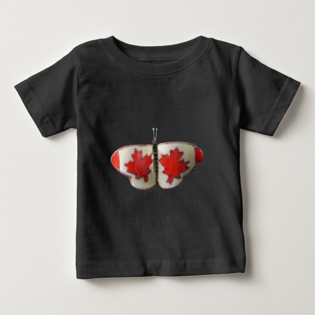 Camiseta De Bebé Diseño de mariposa de bandera canadiense (Anverso)