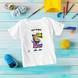 Camiseta De Bebé Diseño de Monograma Colorido E – Divertido y Perso