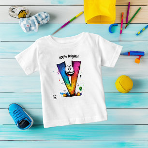 Camiseta De Bebé Diseño de Monograma Colorido V – Divertido y Perso