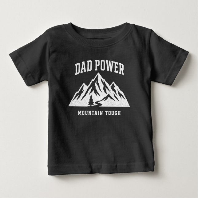 Camiseta De Bebé Diseño de montaña de poder de papá (Anverso)