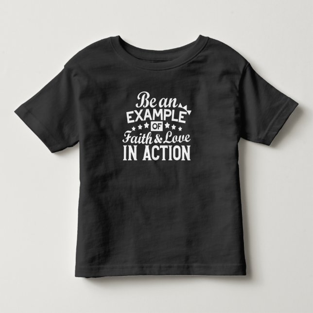 Camiseta De Bebé Diseño de motivación cristiana - Fe, amor y acción (Anverso)