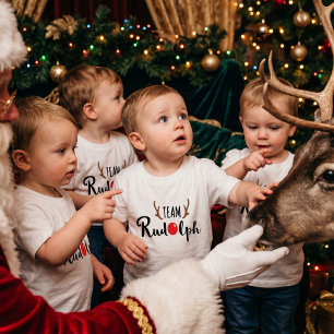 Camiseta De Bebé Diseño de Navidad familiar de Team Rudolph