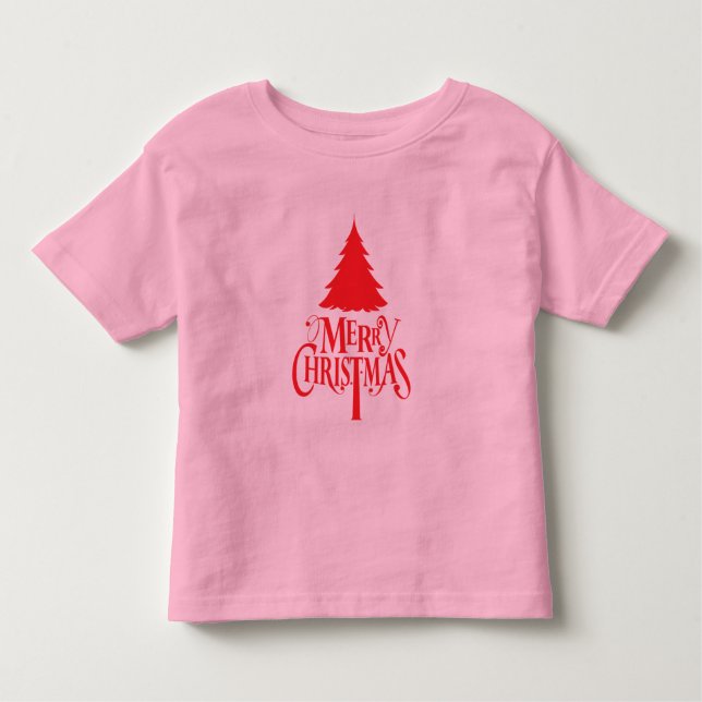 Camiseta De Bebé Diseño de navidades con árbol rojo (Anverso)