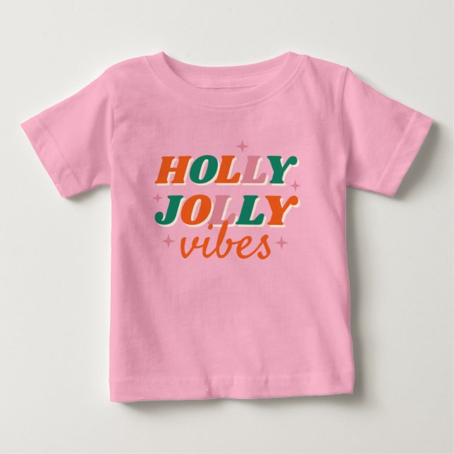 Camiseta De Bebé Diseño de Navidades de Fun Holly Jolly Vibes (Anverso)