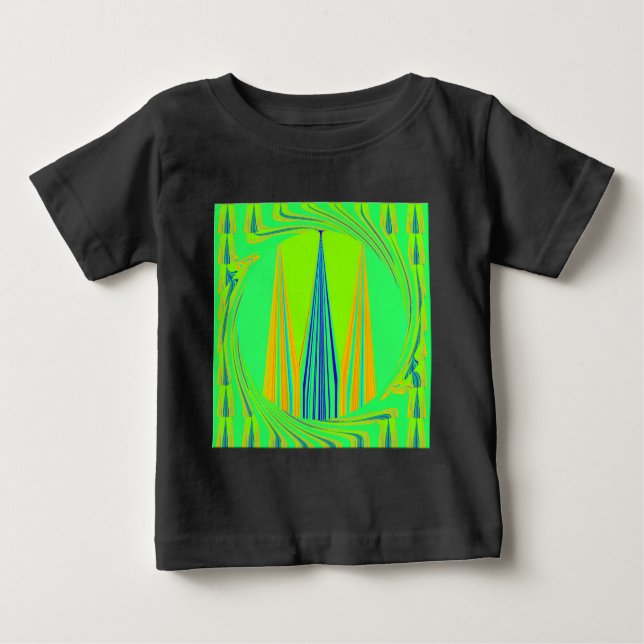 Camiseta De Bebé Diseño de neón geométrico Edgy (Anverso)