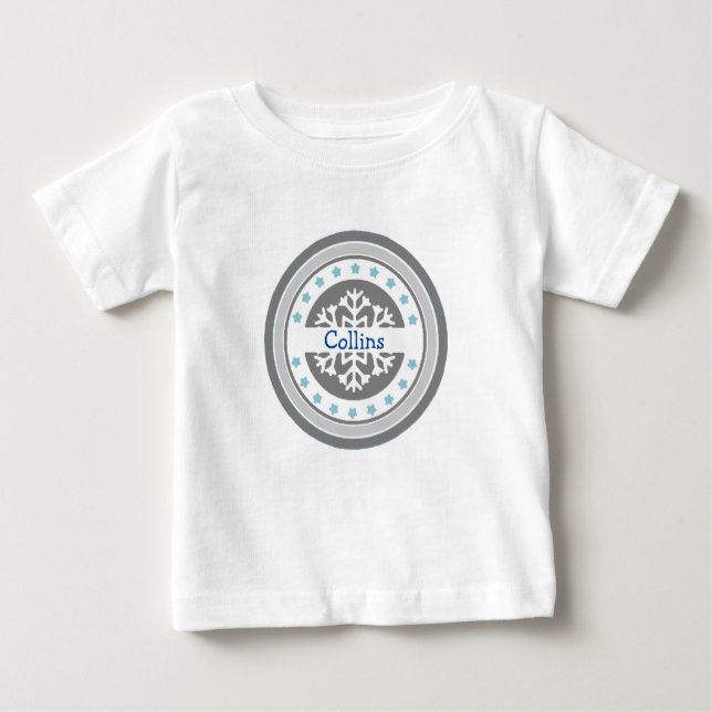 Camiseta De Bebé Diseño de nieve personalizado Romper bebé (Anverso)