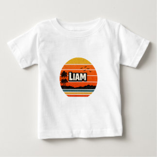 Camiseta De Bebé Diseño de nombre personalizado Liam Retro