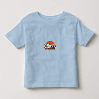 Camiseta De Bebé Diseño de nombre personalizado Oliver Retro Atarde