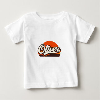 Camiseta De Bebé Diseño de nombre personalizado Oliver Retro Atarde