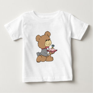 Camiseta De Bebé diseño de osito de peluche portador de anillo o pr