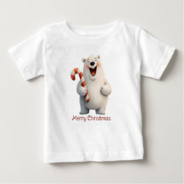 Camiseta De Bebé Diseño de osito polar navideño