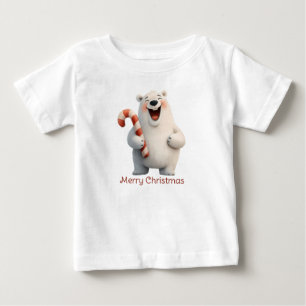 Camiseta De Bebé Diseño de osito polar navideño